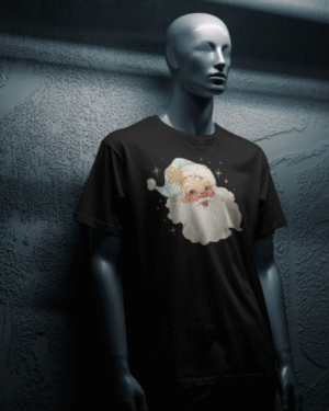 design-gmc (46) Sparkly Santa Smile Christmas T-shirts For Men Gildan 5000